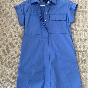 Banana Republic Utility Shirt Dress in arctic sky blue sz XXS NEW
